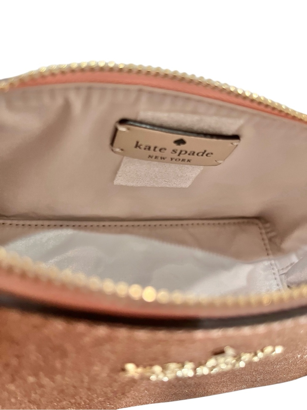 kate spade Rose Gold Glitter Tote with Wallet and Cosmetic Pouch - Picture 6 of 16